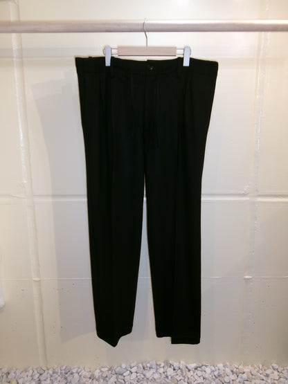 FUJI WOOL BELTLESS CORDED PANTS -Black-