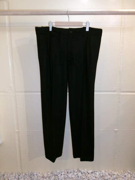 FUJI WOOL BELTLESS CORDED PANTS -Black-