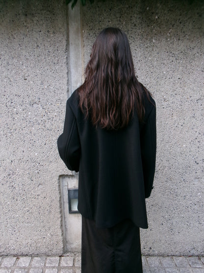 Ernie Palo Melton Pea Coat -Black-