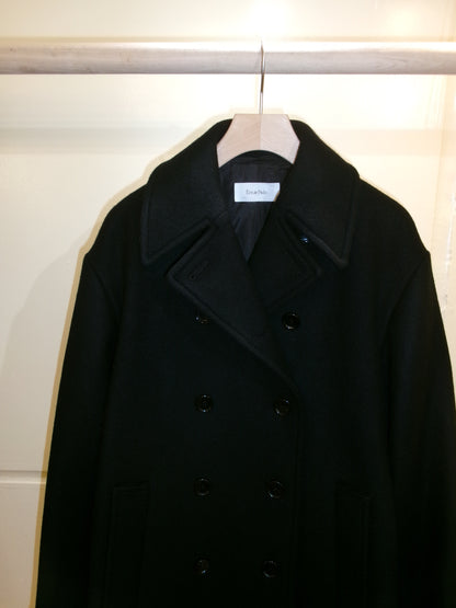 Ernie Palo Melton Pea Coat -Black-