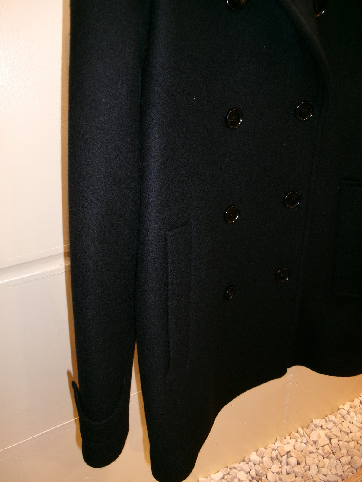 Ernie Palo Melton Pea Coat -Black-