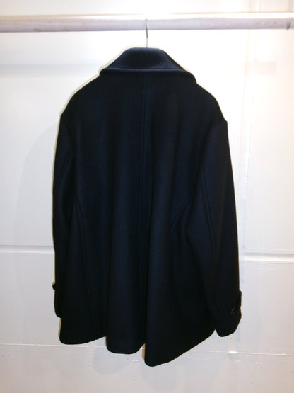 Ernie Palo Melton Pea Coat -Black-