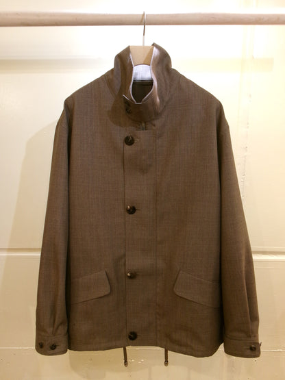 Cale Wool Stand Collar Button Coat