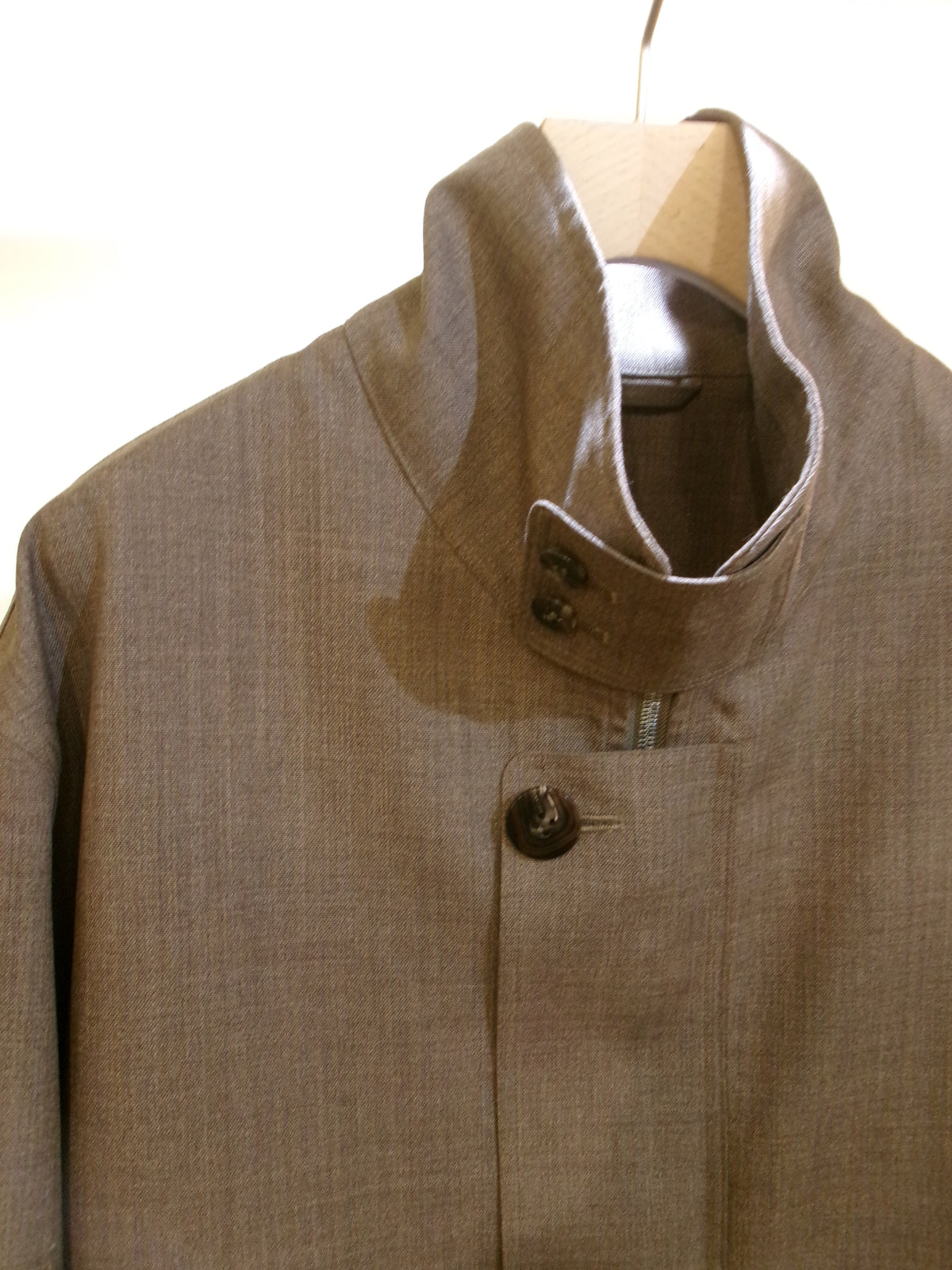 Cale Wool Stand Collar Button Coat