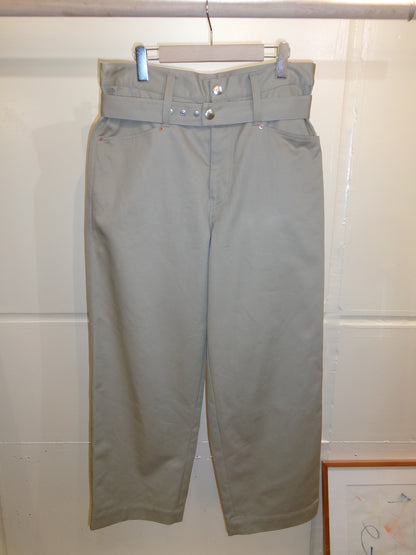 ABELIA EDOWARD GOUCHA DOUBLE BELT PANTS -Beige-