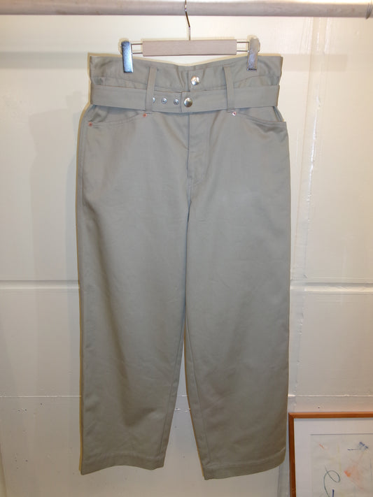 ABELIA EDOWARD GOUCHA DOUBLE BELT PANTS -Beige-