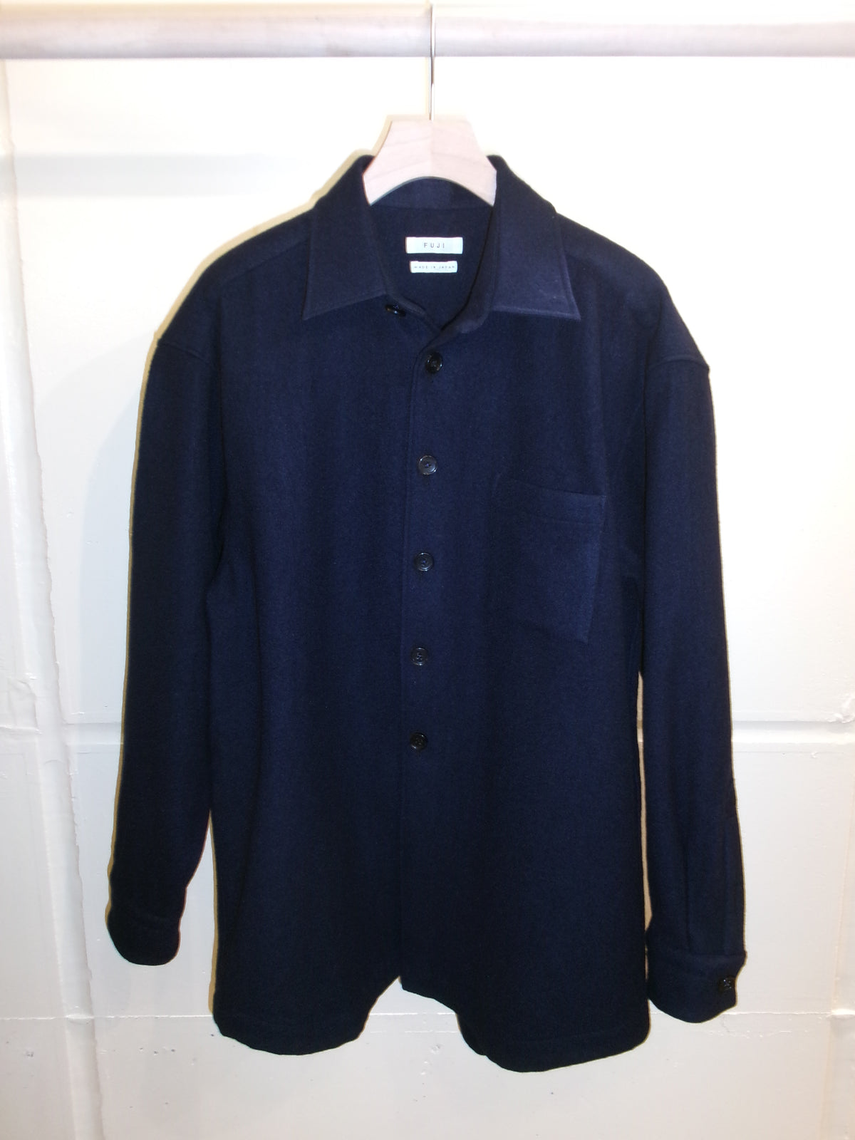 FUJI WOOL SHIRT JACKET -Navy-