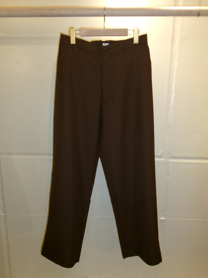 FUJI MOHAIR POPLIN STRAIGHT SLACKS -Brown-