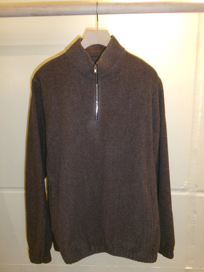 FUJI BRUSHED WOOL PULLOVER -Brown-