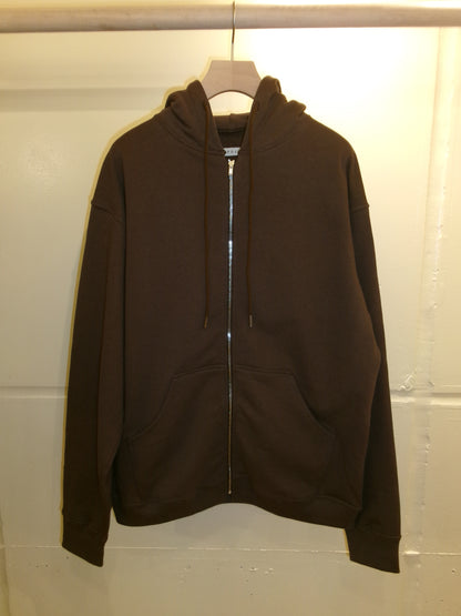 FUJI COTTON ZIP UP HOODIE -Brown-