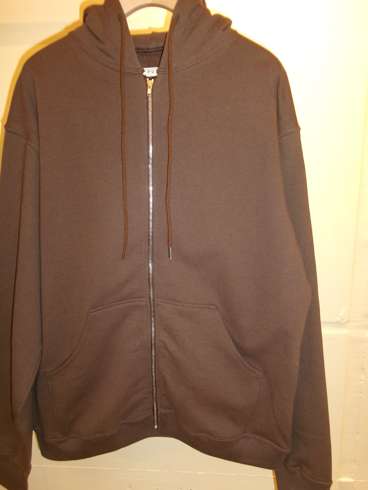 FUJI COTTON ZIP UP HOODIE -Brown-