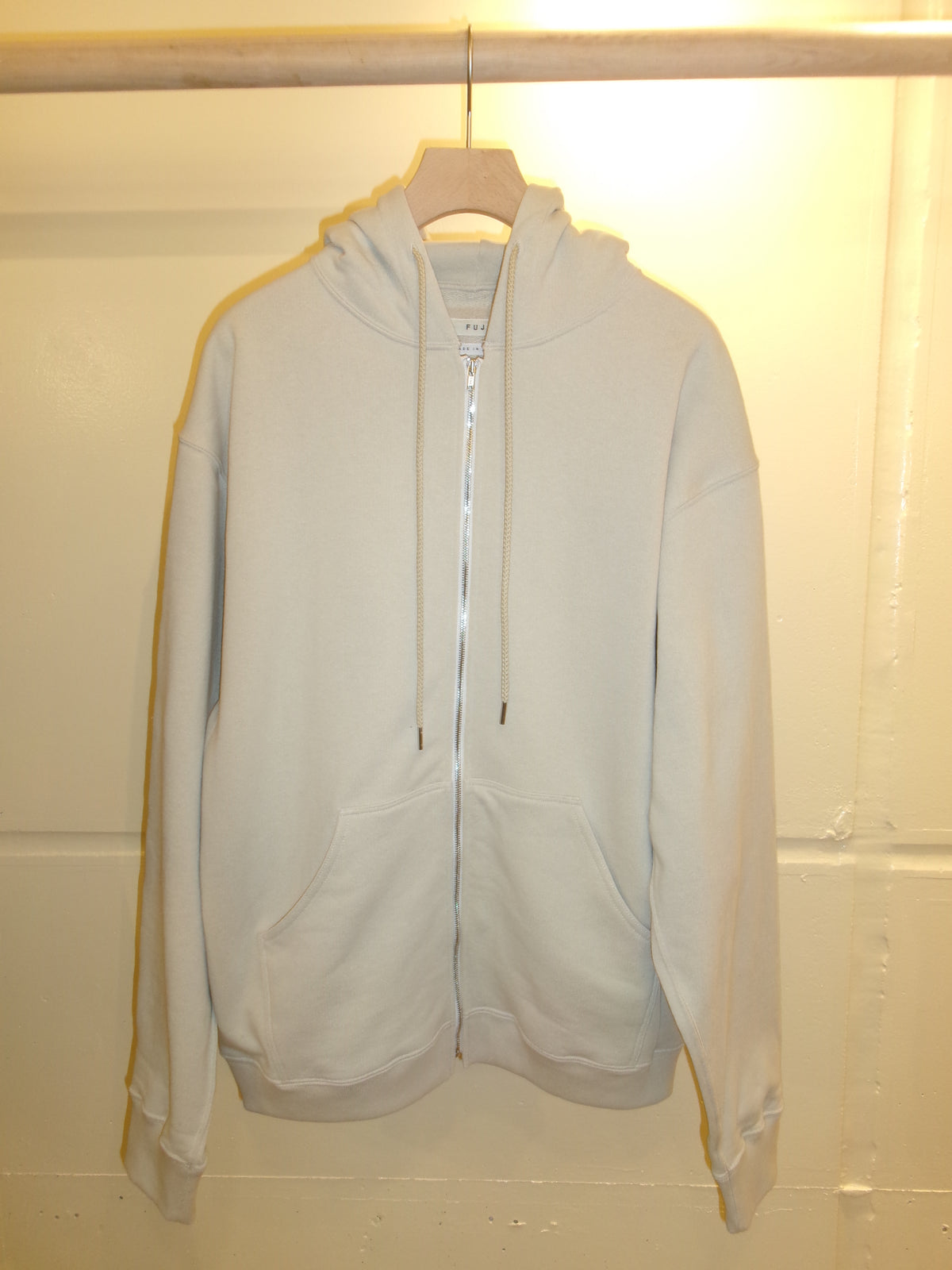 FUJI COTTON ZIP UP HOODIE -Ivory-
