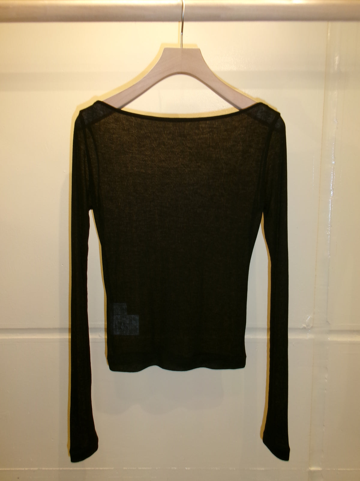 Ernie Palo SHEER RIB BOAT NECK L/S T-SHIRT -Black-