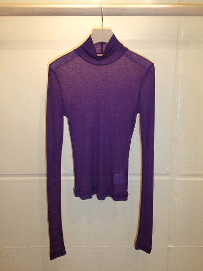 Ernie Palo SHEER RIB TURTLE NECK L/S T-SHIRT -Purple-