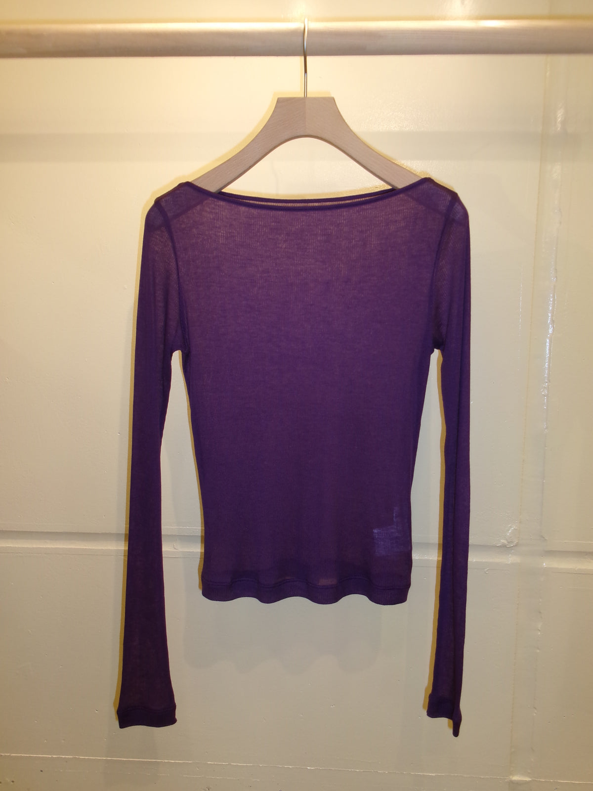 Ernie Palo SHEER RIB BOAT NECK L/S T-SHIRT -Purple-