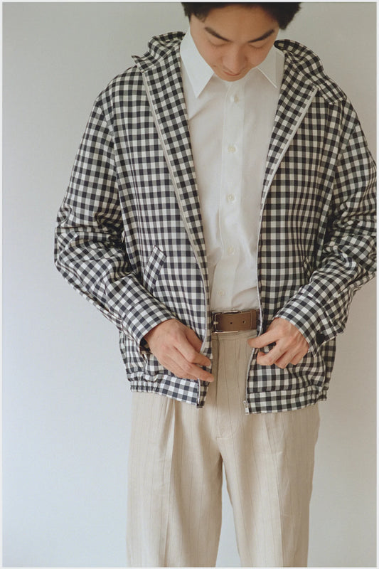FUJI WOOL STAND COLLAR BLOUSON