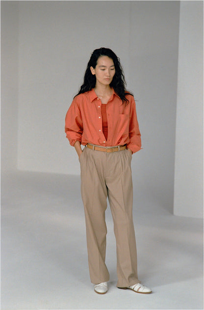 FUJI SILK COTTON STANDARD SHIRT(orange)