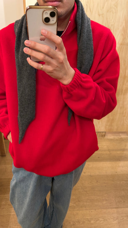 FUJI BRUSHED WOOL PULLOVER -Red-