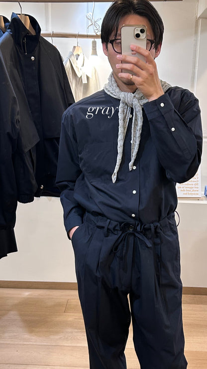 Ernie Palo Open Work Knit Scarf -Gray-