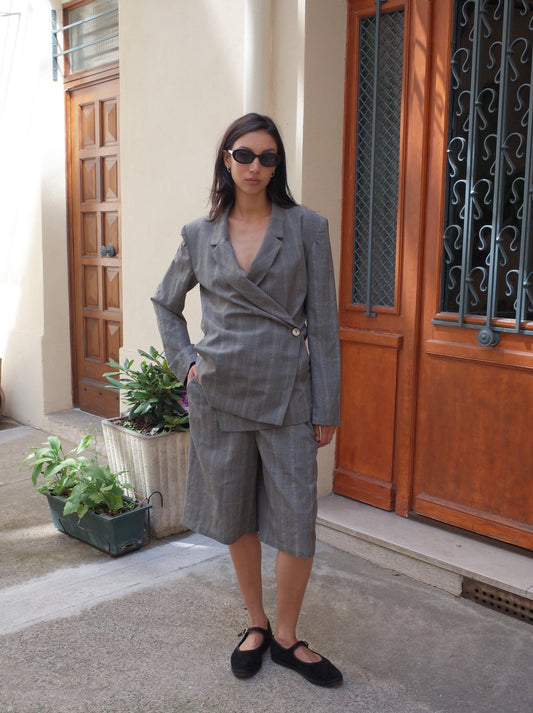 Ernie Palo Wool Check Easy Half Pants