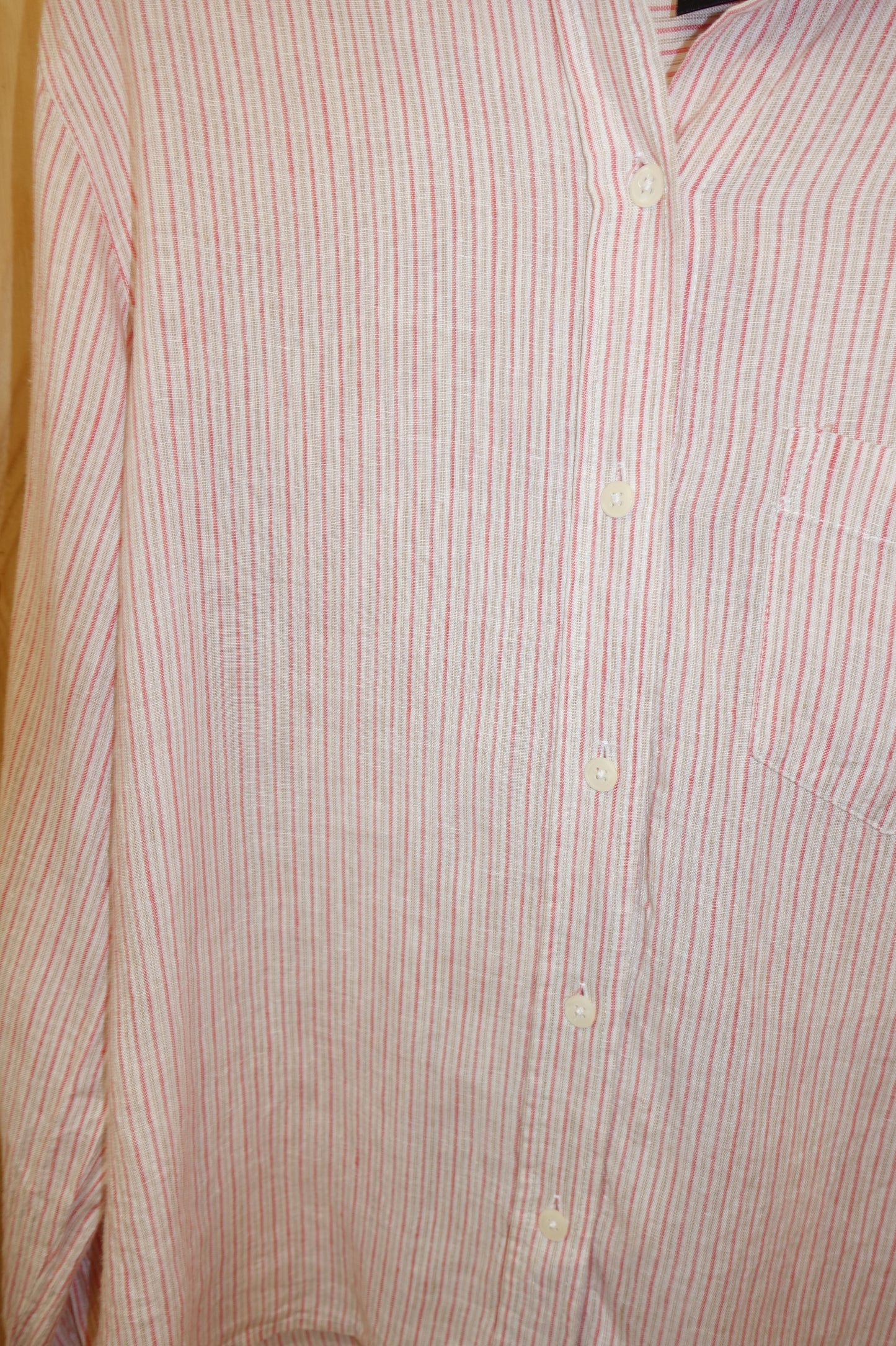 pink striped shirt