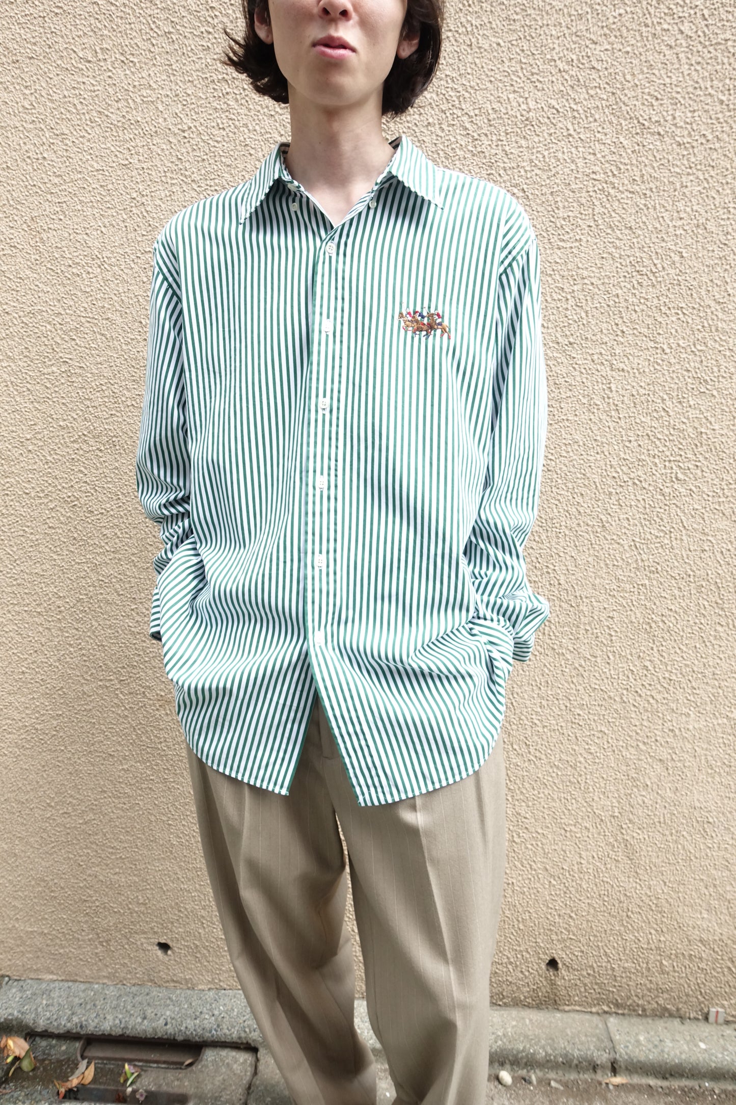 Ralph Lauren  green white shirt