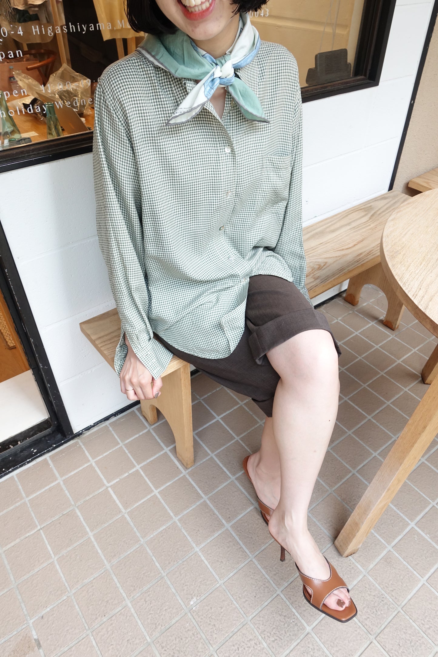 Silk Gingham Blouse