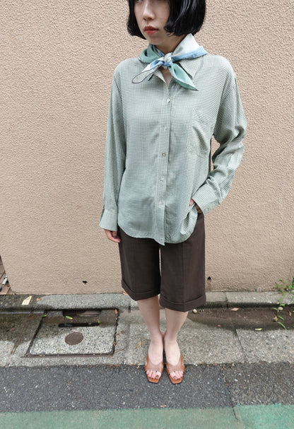 Silk Gingham Blouse
