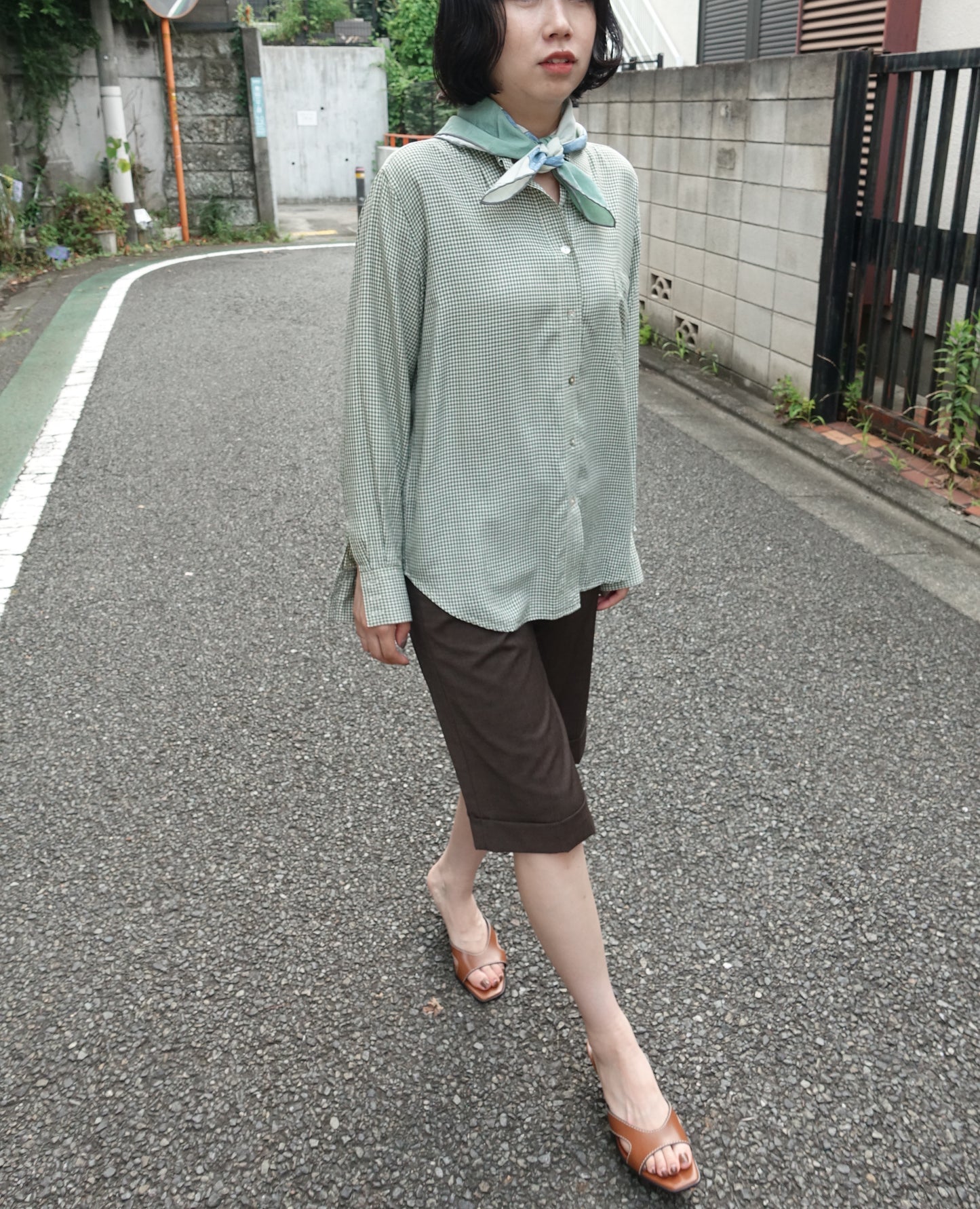 Silk Gingham Blouse