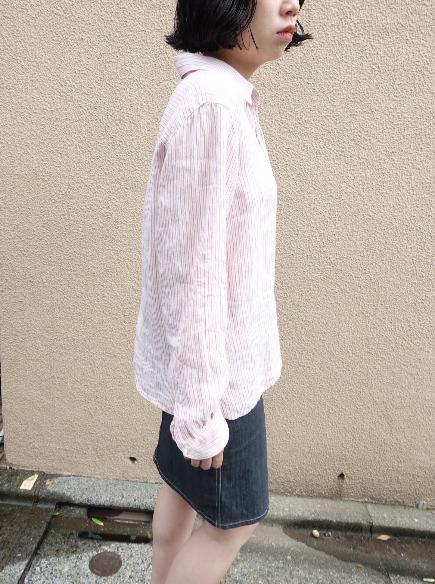 pink striped shirt