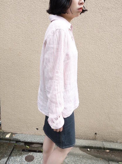 pink striped shirt