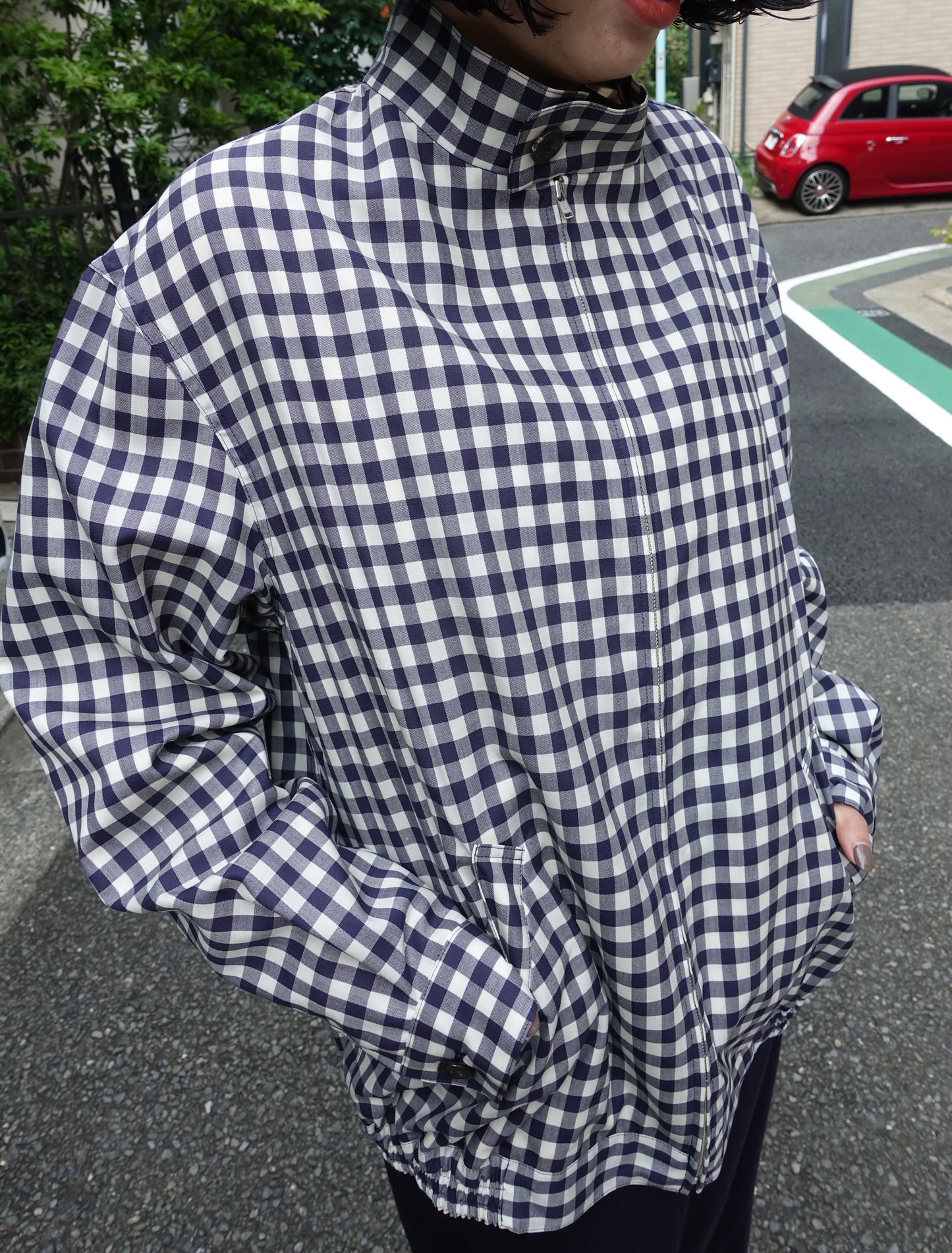 FUJI WOOL STAND COLLAR BLOUSON