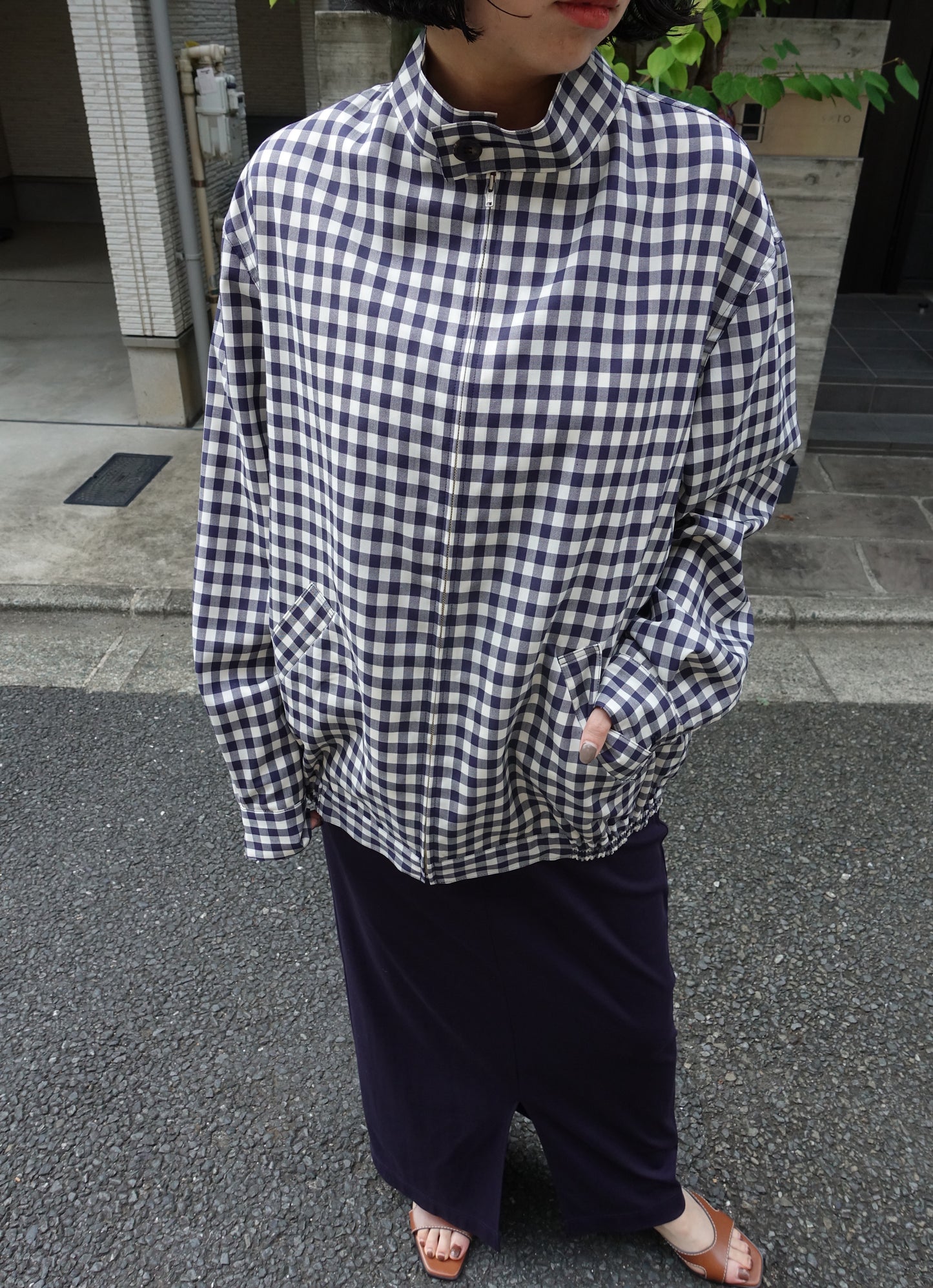 FUJI WOOL STAND COLLAR BLOUSON