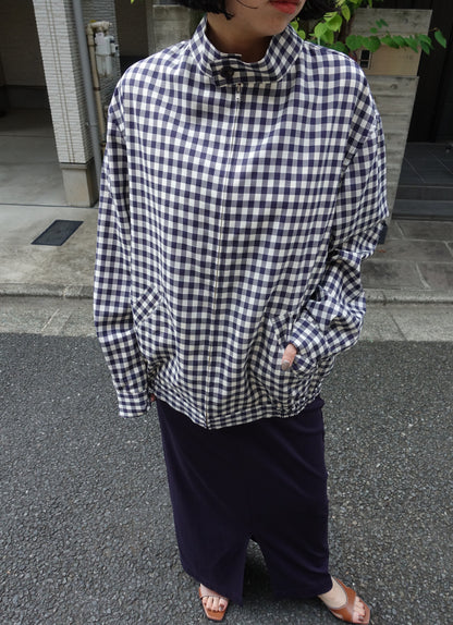 FUJI WOOL STAND COLLAR BLOUSON