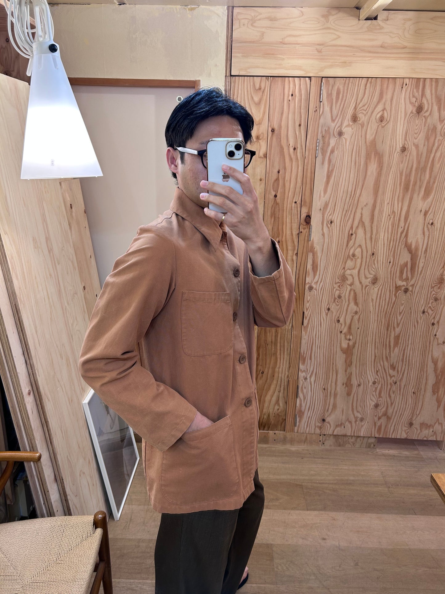 Vintage agnès b. Orange Cotton Work Jacket