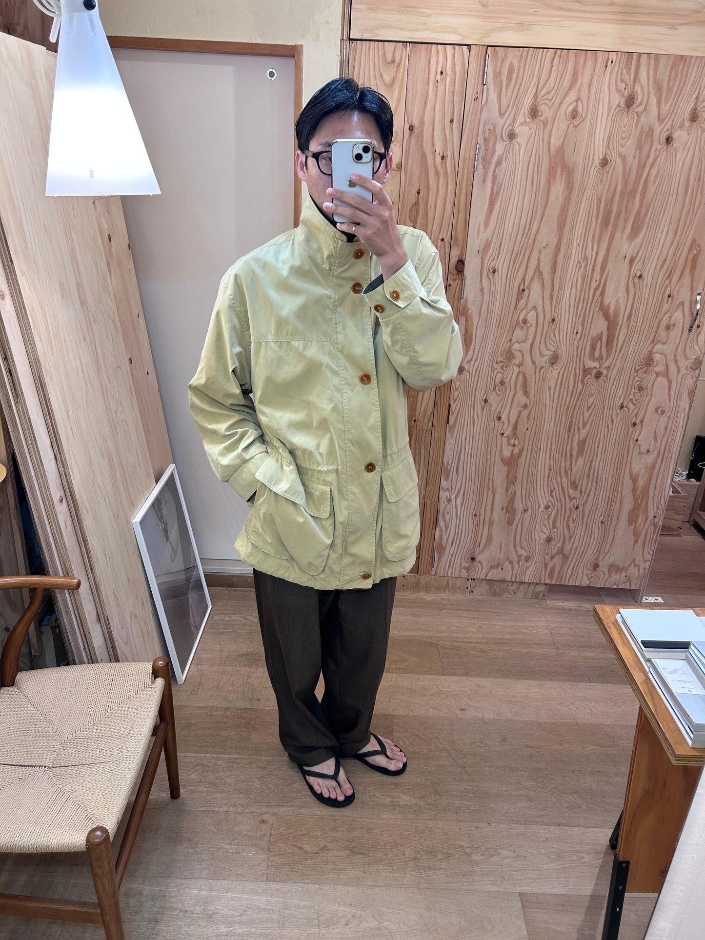 Vintage Yellow Stand Collar Blouson
