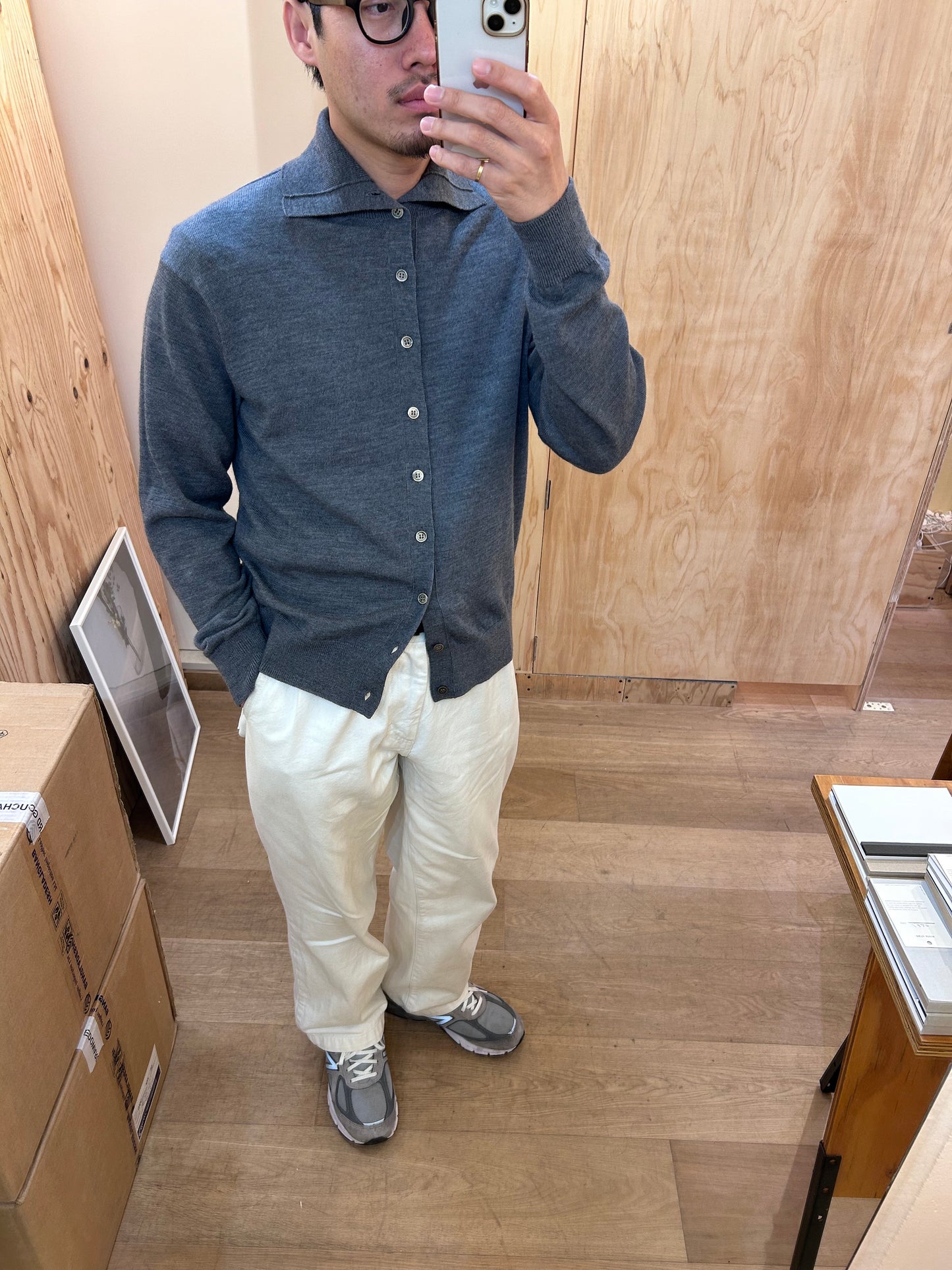 Ernie Palo Polo Kint Cardigan -Gray-