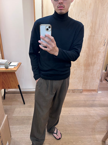 Cale Wool Mock Turtleneck Long Sleeve  -Black-