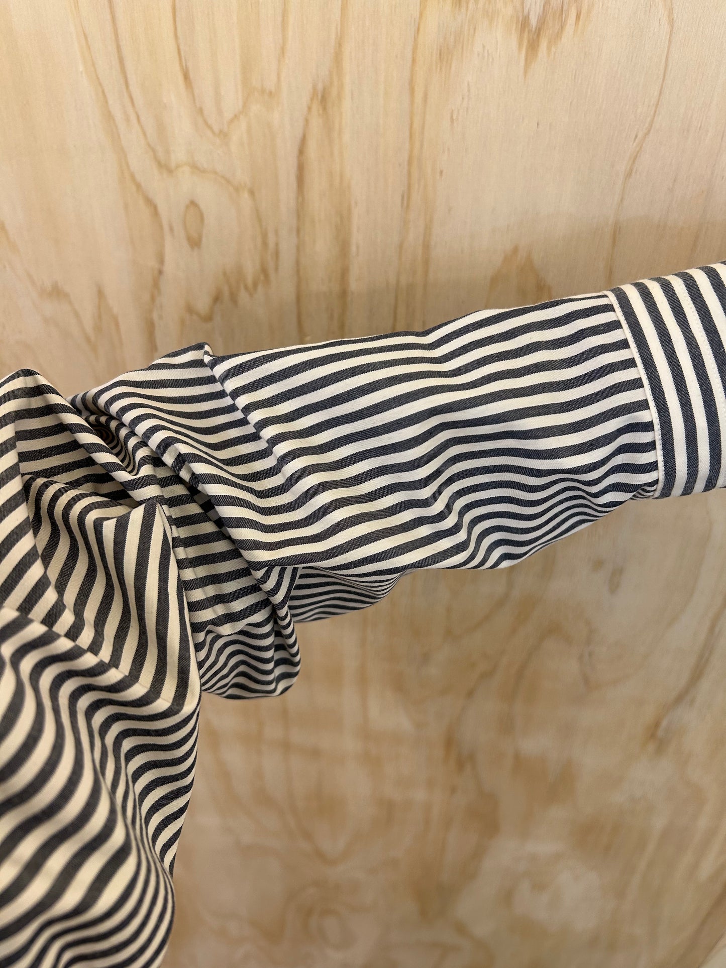 FUJI COTTON STRIPE SHIRT -Navy-