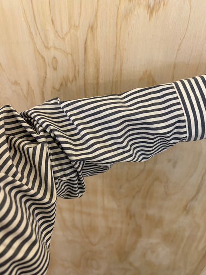 FUJI COTTON STRIPE SHIRT -Navy-