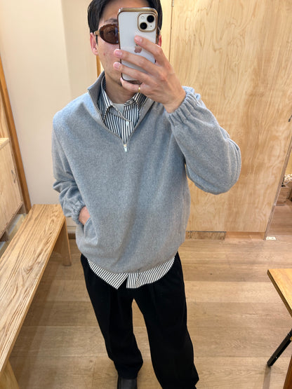 FUJI BRUSHED WOOL PULLOVER -Gray-