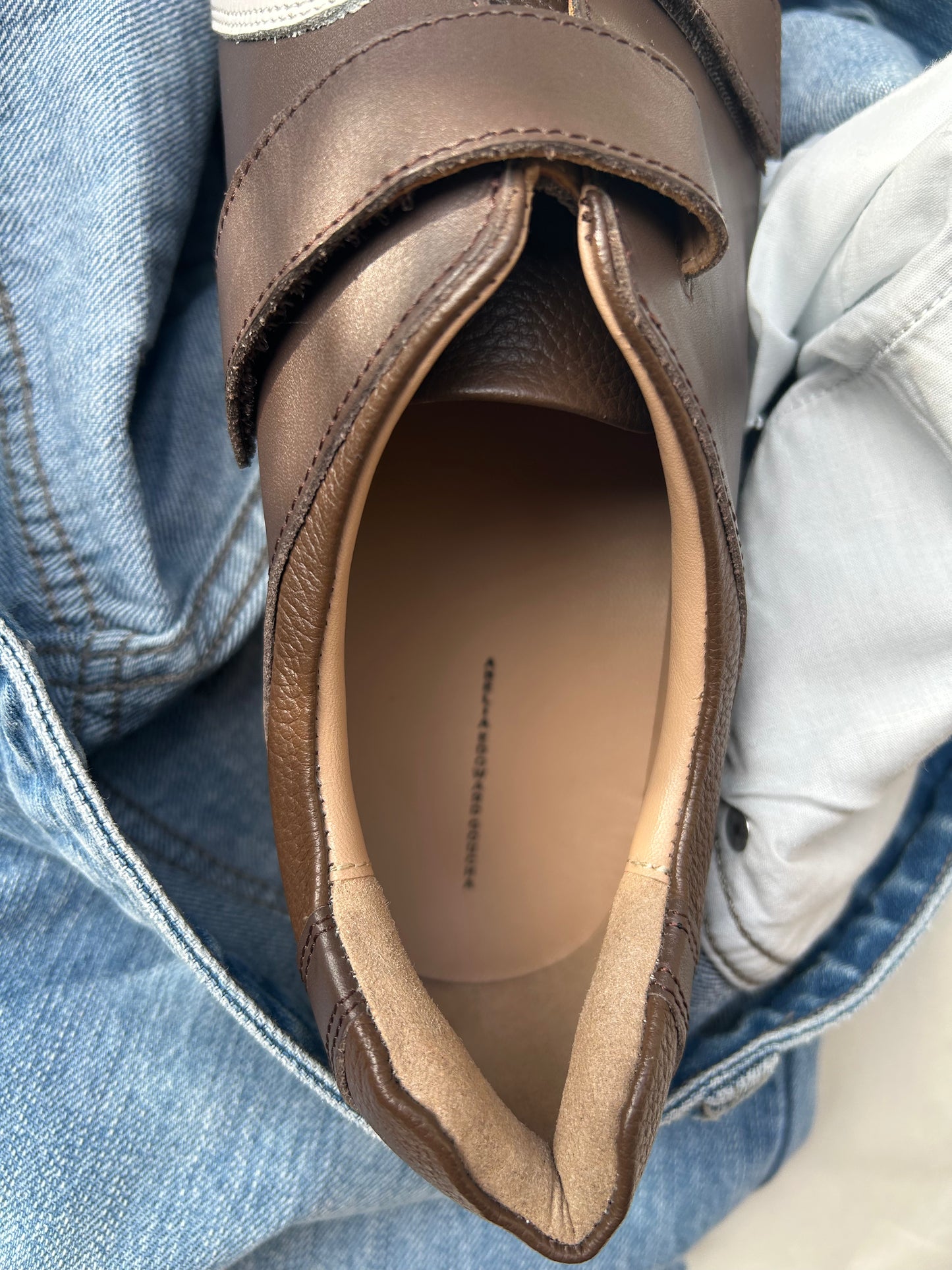 ABELIA EDOWARD GOUCHA BB SHOES -Brown&White-