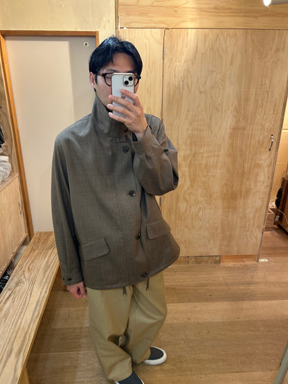 Cale Wool Stand Collar Button Coat