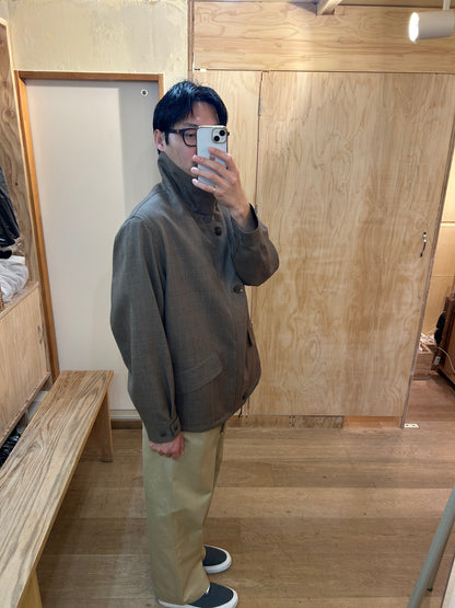 Cale Wool Stand Collar Button Coat