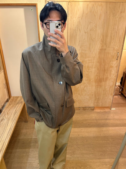 Cale Wool Stand Collar Button Coat