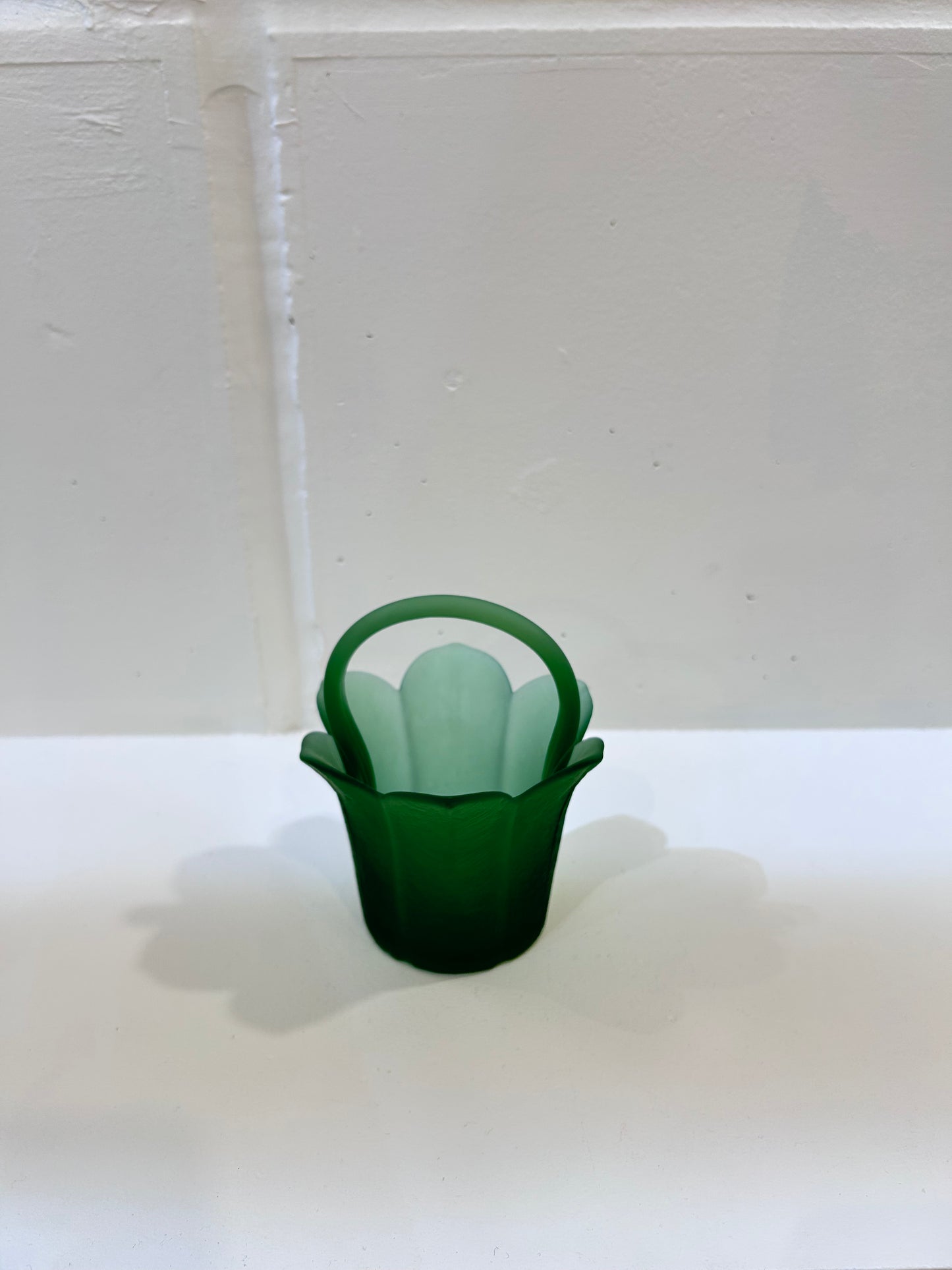 Green Glass Flower Object