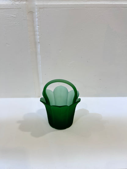 Green Glass Flower Object