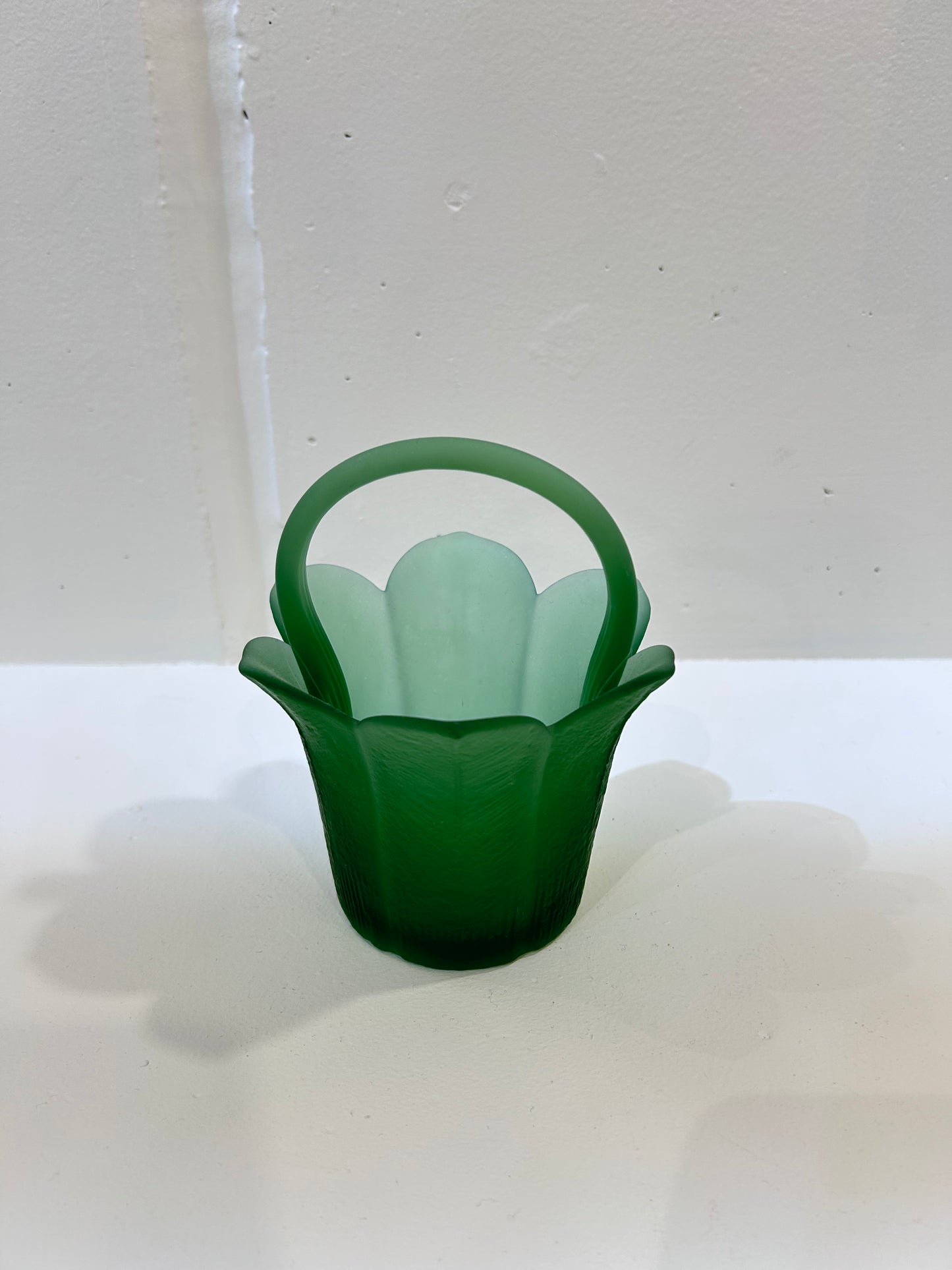 Green Glass Flower Object