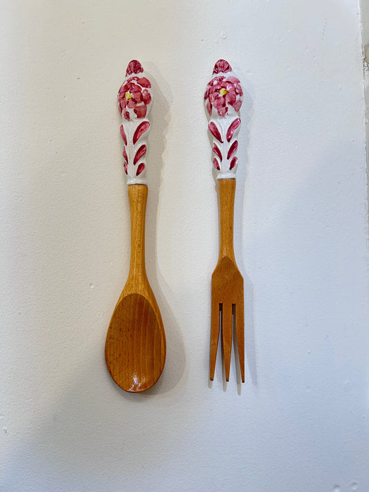 flower wood cutlery-pink-