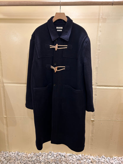 FUJI MELTON WOOL DUFFEL COAT -Navy-